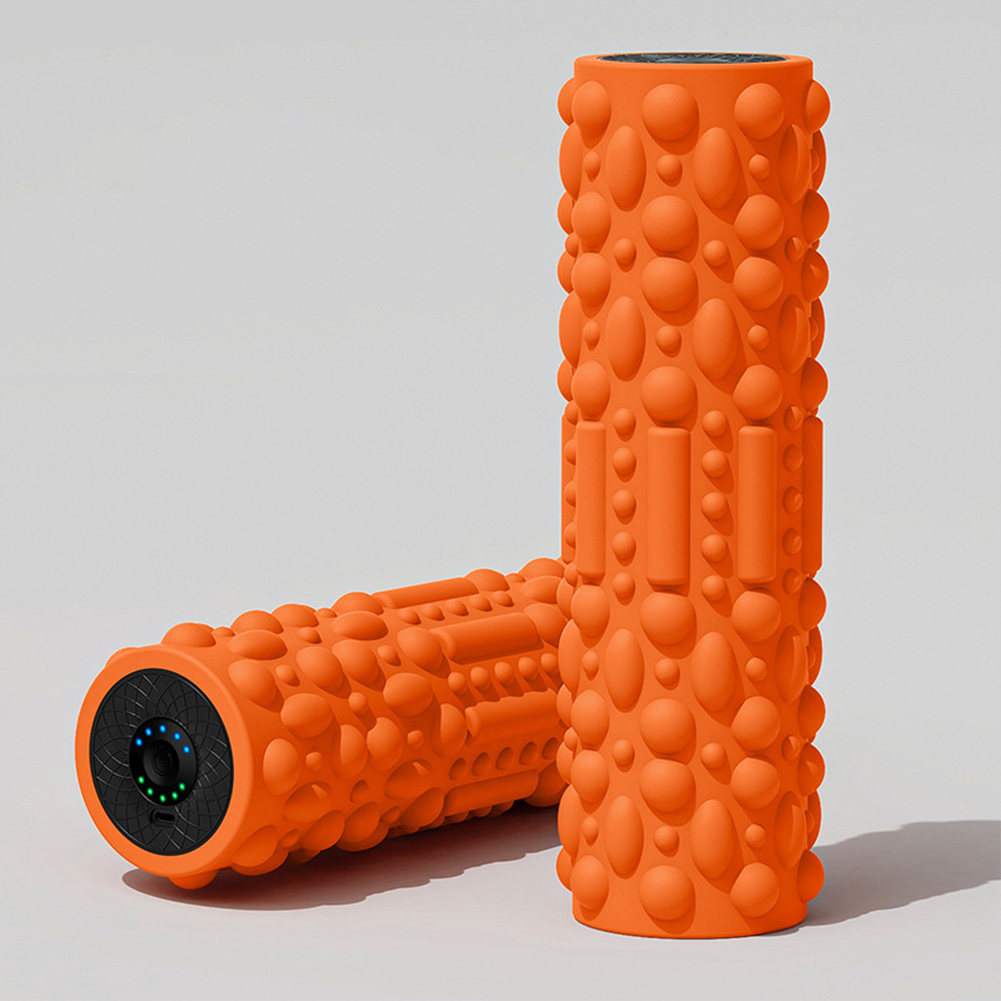 Vibrating Foam Roller - 電動振動フォームローラーマッサージコラム充電式エクササイズローラー5モード組織マッサージ器ヨガピラティス用