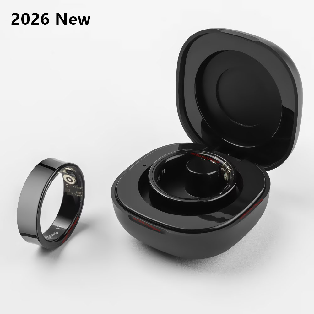 Women'S Health & Wellness Center - 2026年新型R09スマートリング、充電ケース付き、男女兼用、健康と睡眠モニター、肌温度モニター、30日間バッテリー持続リング