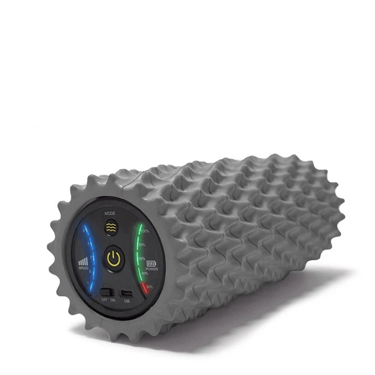 Vibrating Foam Roller - ヨガフィットネス用電動フォームローラー、振動およびリラクゼーションマッサージ、波形筋膜柱、5速