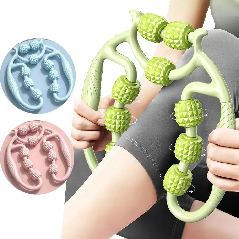 Vibrating Foam Roller - リングマッスルローラーマッサージャーフォーム360 ° 脚用指圧マッサージャー 脂肪減少調整可能なボディマッサージャー 疲労軽減