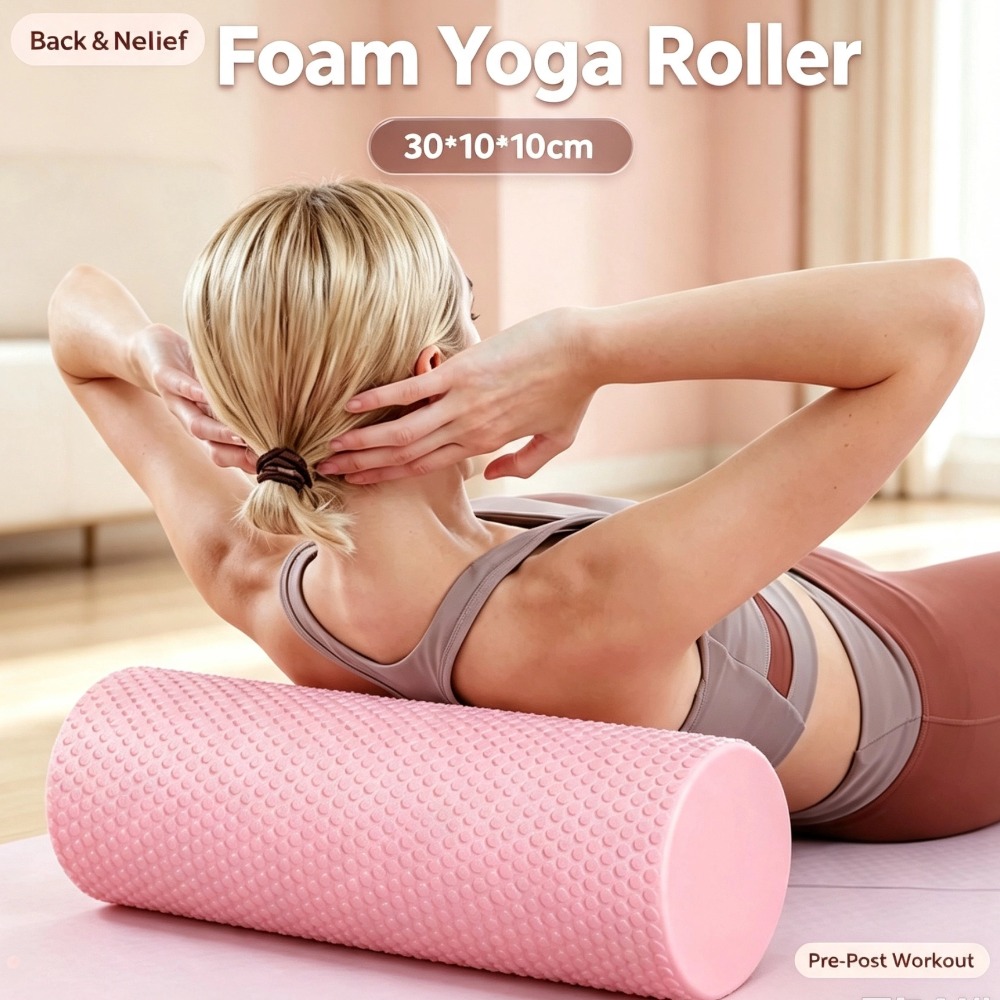 Vibrating Foam Roller - EVAフォームヨガローラー 30cm ポータブル ピラティス フィットネスシリンダー 脚・腕・背中用