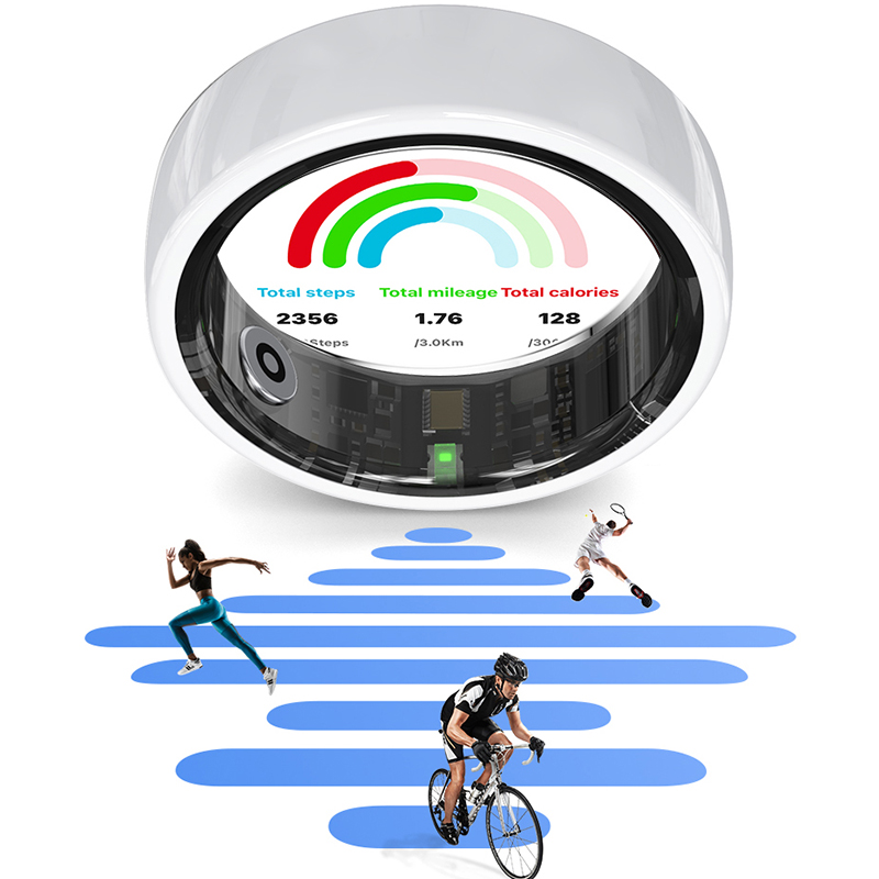 Women'S Health & Wellness Center - R12スマートリング 充電ケース付き セラミックリング 防水 女性用ヘルスリング 心拍数
