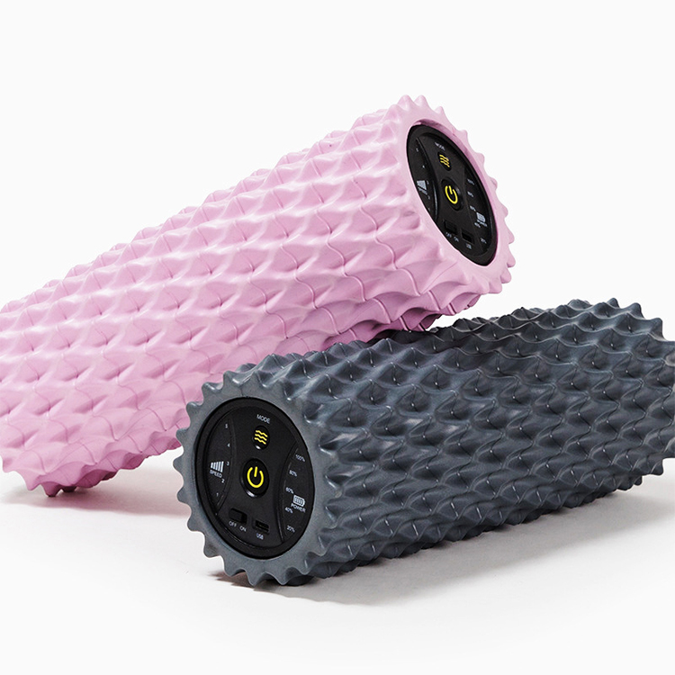 Vibrating Foam Roller - 電動フィットネスヨガ振動マッサージフォームローラー 新型LEDディスプレイ搭載 ポータブルEVA素材