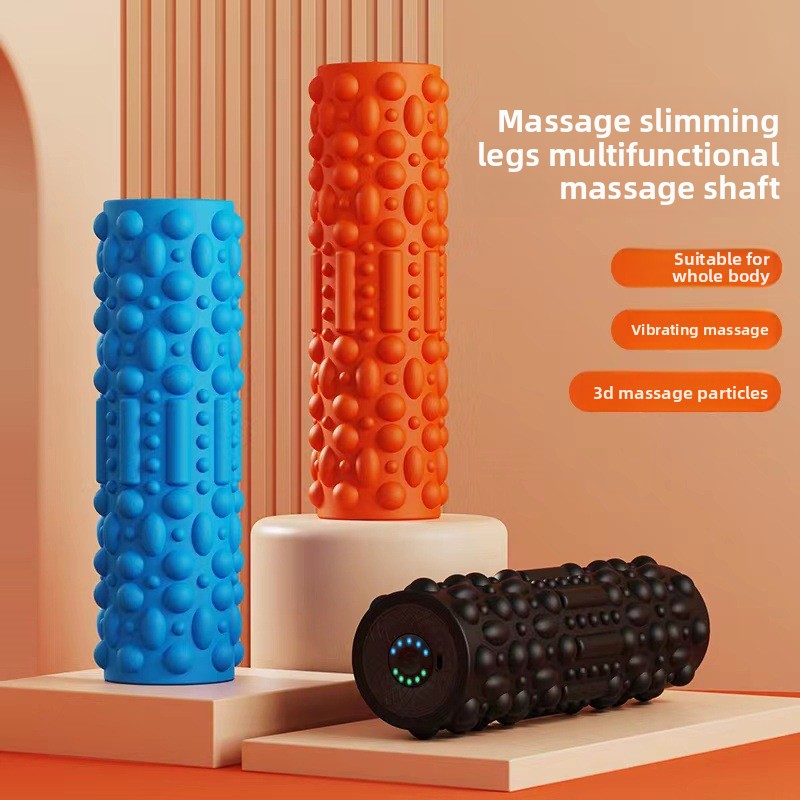 Vibrating Foam Roller - 電動フォームローラー 筋肉リラックス 美脚 ランヤマッサージスティックローラー スポーツフィットネス機器 振動ヨガコラム