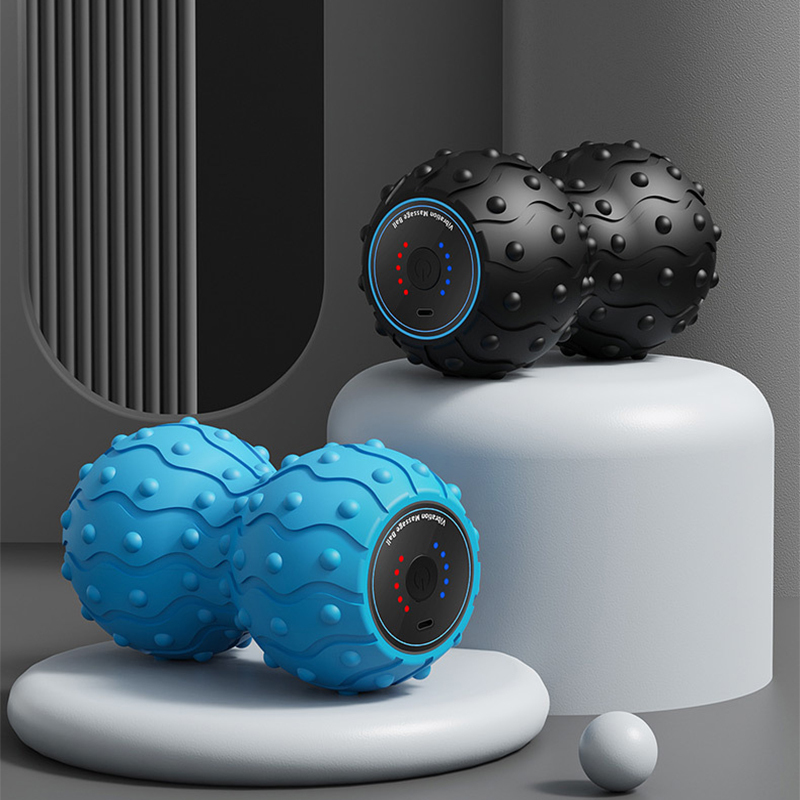 Vibrating Foam Roller - 充電式5段階振動マッサージボール 携帯用ピーナッツ型マッサージ器 振動フォームローラー フィットネス、モビリティ、ヨガ、リラクゼーション用