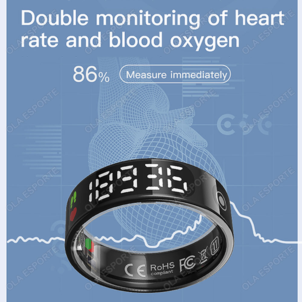 充電ボックス付きSR08スマートリング、男女兼用、LEDディ - Women'S Health & Wellness Center のレビューと価格