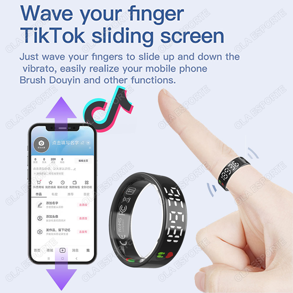 充電ボックス付きSR08スマートリング、男女兼用、LEDディ - Women'S Health & Wellness Center のレビューと価格