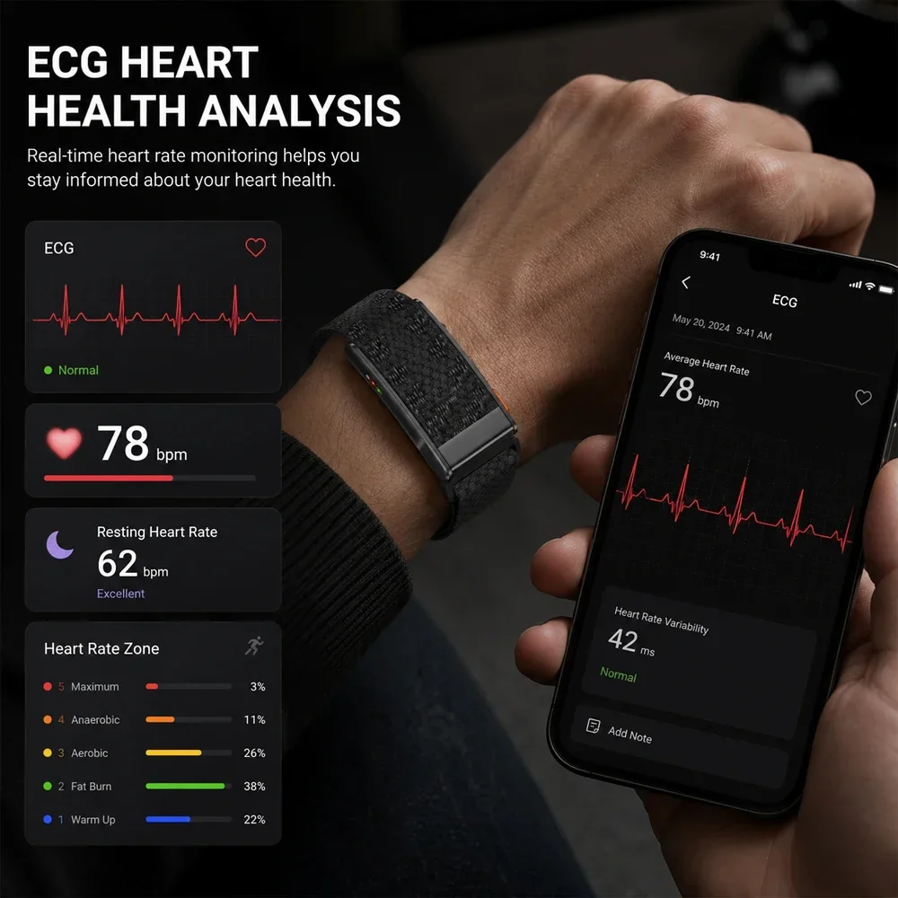新登場 スクリーンレススマートヘルスウォッチ ECG SpO - Health Wellness App のレビューと価格