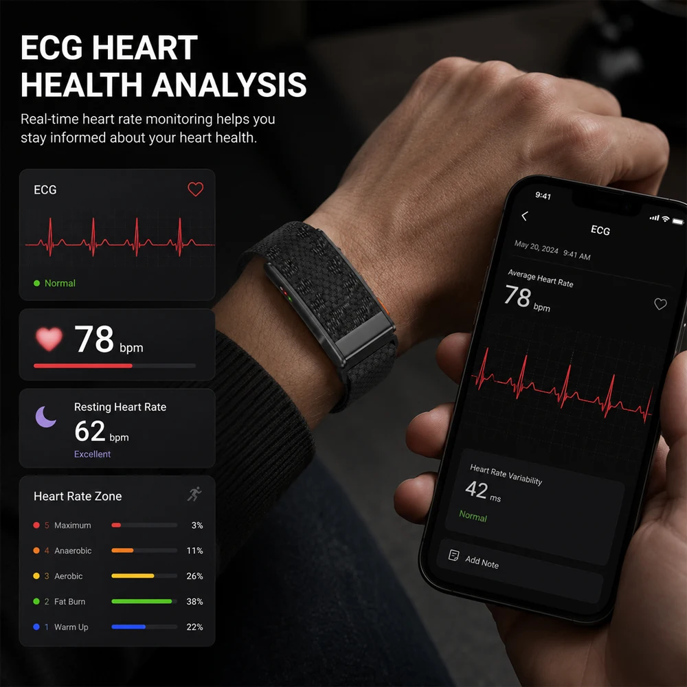 2026年新型スクリーンレススマートヘルスウォッチ ECG心 - Health Wellness App のレビューと価格